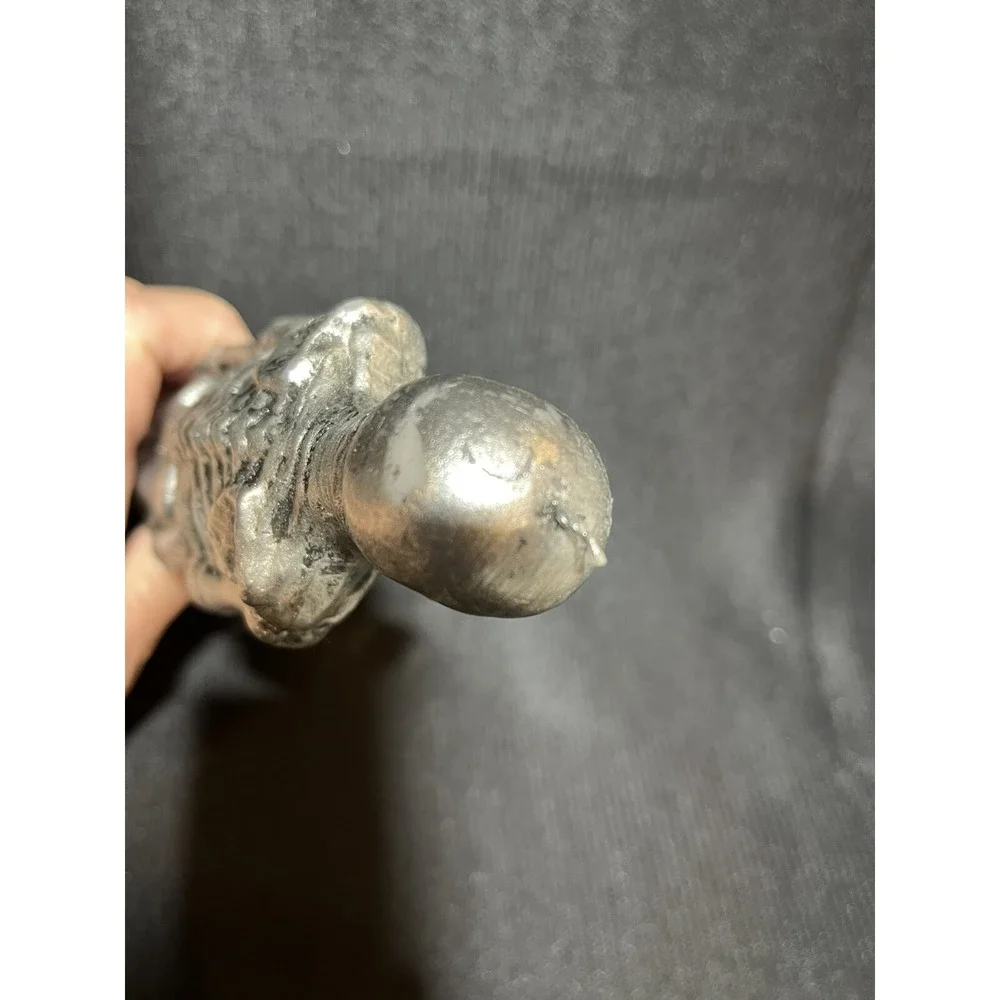 Halloween Taper Candle Skeleton Silver Colored Unused Unique VTG